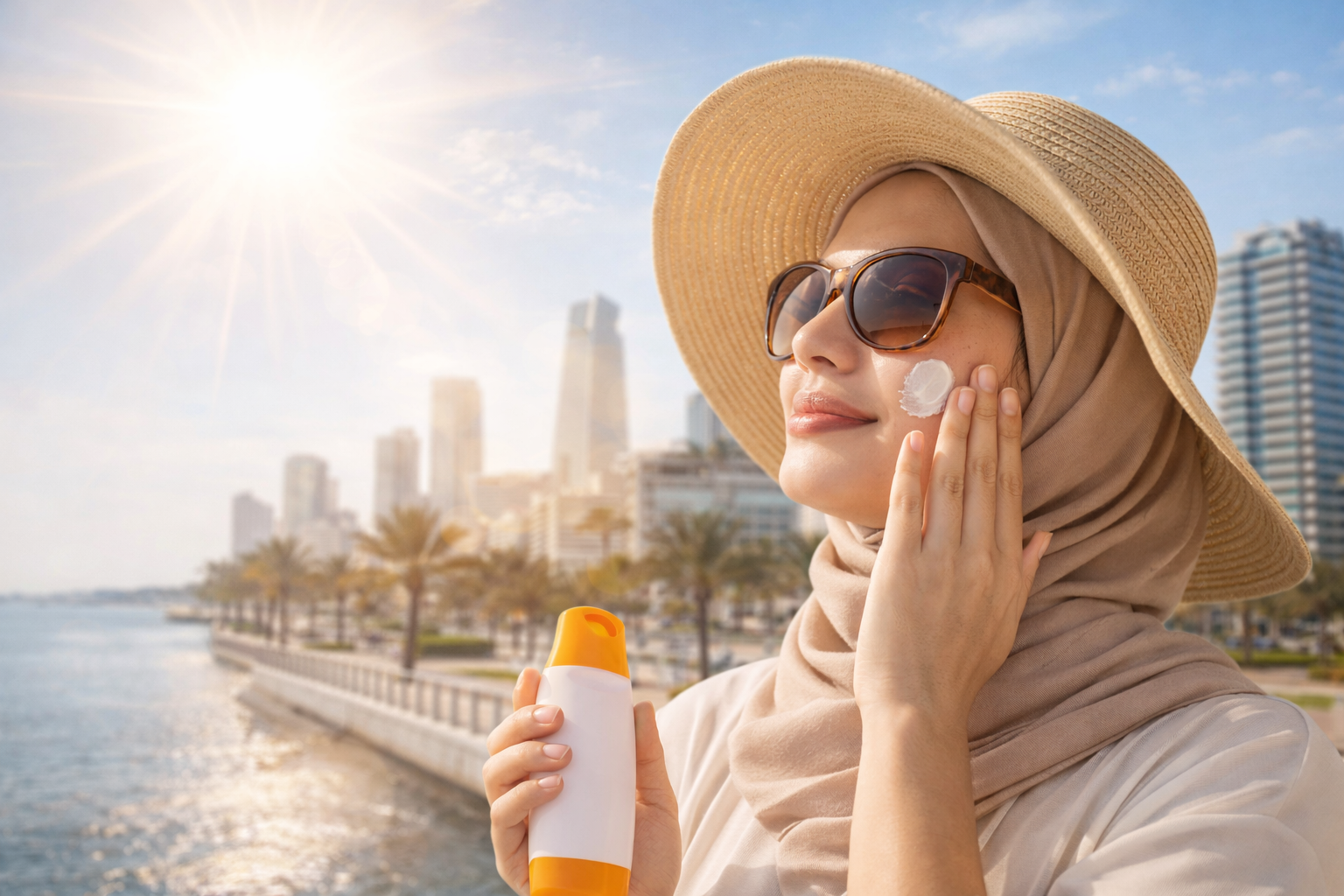 10 طرق فعالة لحماية البشرة من شمس جدة